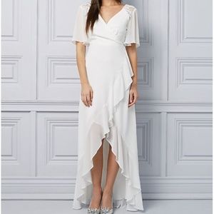 Chiffon Wrap-Like High-Low Gown